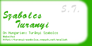 szabolcs turanyi business card